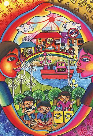 Todos y cada uno de nosotros puede y debe cambiar sus hábitos para vivir con un único planeta. ... / ©: paint for the planet / Jerrika C. Shi, Philippines / ©: paint for the planet / Jerrika C. Shi, Philippines