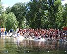 Taking the BIG JUMP into the Tisza River