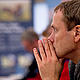 Kim Carstensen listening to the speakers at the opening of the WWF Arctic tent in Nytorv Square, COP15, United Nations Climate Change Conference, Copenhagen, Denmark. 