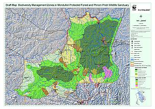 Map describing the area of WWF's eastern plains landscape project. / ©: WWF Cambodia Programme Office / ©: WWF Cambodia Programme Office