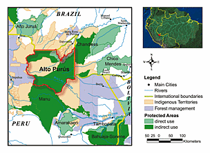 Map of Alto Purús. Click on the image to view enlarged version. / ©: WWF / ©: WWF