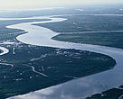 Aerial view of the Mekong Delta, Southern Vietnam.