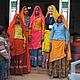 Dressed up in traditional rajastani dress with a family from Induk village - with the ladies © WWF / Melissa Wheeler