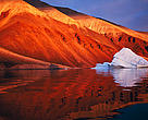 Melting iceberg on coast Qaanaaq, Greenland, Arctic.