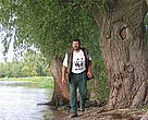 WWF member Ferenc walks along one of the remaining natural stretches of the Danube.