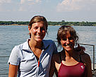 Mimi Hughes and daughter Kelsey, here one-person crew, shortly after arriving in Bulgaria