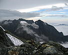 View of Mount Speke from Mount Stanley. Rwenzori mountains.