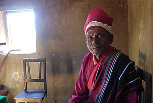 Mpanjaka, King of the Bara people, at 80 years old is still an active rice farmer. He started planting rice the SRI way a year ago.