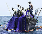Fishermen pulling up nets, Mafia Island, Tanzania