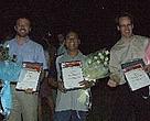 Nick Cox (Dry Forest Programmme Coordinator), Somphone Bouasavanh (Forestry Officer) and Marc Gross (Greater Annamites Programme Coordinator) 