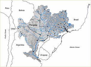 Paraná River watershed. / ©: Revenga, C., S. Murray, J. Abramovitz, and A. Hammond, 1998. Watersheds of the World: Ecological Value and Vulnerability. Washington, DC: World Resources Institute. Paraná River watershed. / ©: Revenga, C., S. Murray, J. Abramovitz, and A. Hammond, 1998. Watersheds of the World: Ecological Value and Vulnerability. Washington, DC: World Resources Institute.
