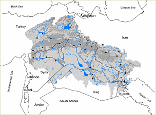 Euphrates - Tigris watershed / ©: Revenga, C., S. Murray, J. Abramovitz, and A. Hammond, 1998. Watersheds of the World: Ecological Value and Vulnerability. Washington, DC: World Resources Institute. Euphrates - Tigris watershed / ©: Revenga, C., S. Murray, J. Abramovitz, and A. Hammond, 1998. Watersheds of the World: Ecological Value and Vulnerability. Washington, DC: World Resources Institute.