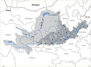 Yellow River (Huang He) watershed. China. / ©: Revenga, C., S. Murray, J. Abramovitz, and A. Hammond, 1998. Watersheds of the World: Ecological Value and Vulnerability. Washington, DC: World Resources Institute. Yellow River (Huang He) watershed. China. / ©: Revenga, C., S. Murray, J. Abramovitz, and A. Hammond, 1998. Watersheds of the World: Ecological Value and Vulnerability. Washington, DC: World Resources Institute.