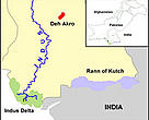 Map showing the three new Ramsar sites in Pakistan.