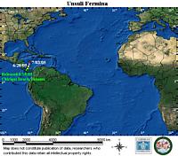 Map locator for this leatherback. Click to view an enlarged animated version. The latest positional ... / &copy;: WWF / CCC