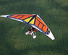 The Papalotzin ultralight plane in flight.