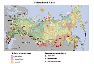 Map of existing and new protected areas. 