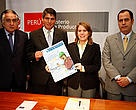 Director General de Pesca Artesanal Manuel Ruiz, Director de Programa Marino de WWF Perú Michael Valqui, Ministra de la Producción Elena Conterno, Vice Ministro de Pequería Alfonso Miranda. 