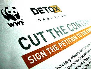 WWF Detox Campaign petitions representing a united call in favour of a toxic-free future. / ©: WWF / ©: WWF