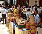 Stakeholders from the Cambodian rattan sector at the exhibit area of the rattan field guide launch.