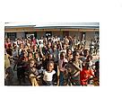 School children after a video show 
