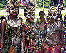 Village girls in traditional dress at the Sepik Crocodile Festival. Ambunti, Papua New Guinea.