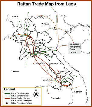 Rattan trade map / ©: WWF / ©: WWF