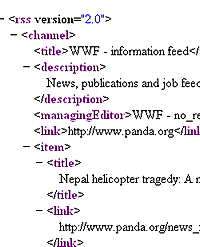 This is what a web feed page may look like - to use a web feed you need copy the web address from ... / ©: WWF / ©: WWF