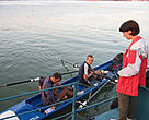 Greeted by Luminita Tanasie, WWF Danube Carpathian Programme, in the harbour of Tulcea.