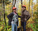 GFTN-Russia Manager Alexander
Voropaev and GFTN-North America Programme Officer Jennifer Gerholdt in
Domtar’s certified forest.