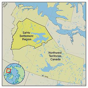 A map of the Sahtu region. / &copy;: Freya Nales, WWF-Canada / CPAWS