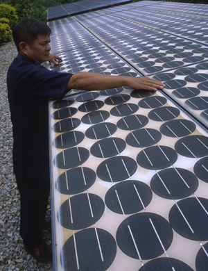 Sankampaeng solar powered electricity-generating station. Chiang Mai Thailand.