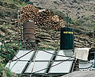 In addition to meeting lighting needs, solar panels can be used for heating water. Annapurna Conservation Area, Nepal.
