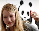 Daughter of a Finnish family being tested.