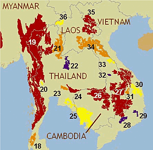 Tiger landscapes in the Greater Mekong; click for a larger view. / ©: WWF / ©: WWF