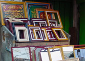 Picture Frames of mainly Ramin timber on sale in a Bandung Market Street.