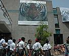 Unveiling of the tiger mosaic. New Delhi, India.