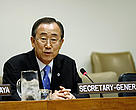 Secretary-General Ban Ki-moon makes remarks during the special observance of the International Day of Peace: "Peace - A Climate for Change", at UN Headquarters in New York.