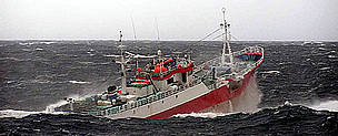 The Uruguayan-flagged Viarsa 1, suspected of fishing illegally for Patagonian toothfish in ... / ©: Australian Fisheries Management Authority / ©: Australian Fisheries Management Authority