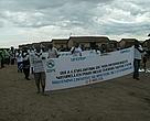 Residents rally to protect Virunga National Park from oil exploration. 