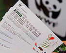 Advice cards in chinese language, produced by WWF, on how to reduce your carbon footprint, COP 15, United Nations Climate Change Conference, Copenhagen, Denmark.