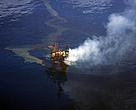 The West Atlas Oil Rig leaking oil into the Timor Sea, off the northwest coast of Australia.