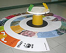 A WWF wishing well in a busy Kuala Lumpur Light Rail Transit station.