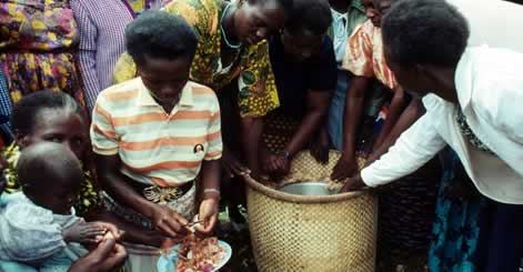 Group of women learning about hay box oven, which is more fuel efficient for cooking. Close to ... / ©: WWF-Canon / Frederick J. WEYERHAEUSER Group of women learning about hay box oven, which is more fuel efficient for cooking. Close to ... rel=