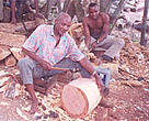Kenya's wood carvers hard at work creating their works of art.
