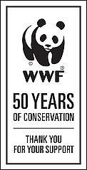 wwf 50th panda logo badge / &copy;: WWF