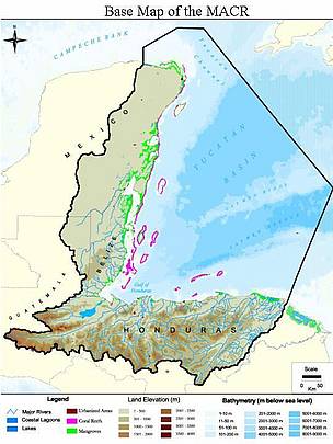 Mapa del Arrecife Mesoamericano / ©: WWF Centroamérica / ©: WWF Centroamérica