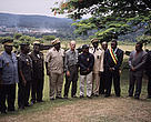 HRH Prince Phillip with Cameroon officials Yaoundé Summit, Cameroon.